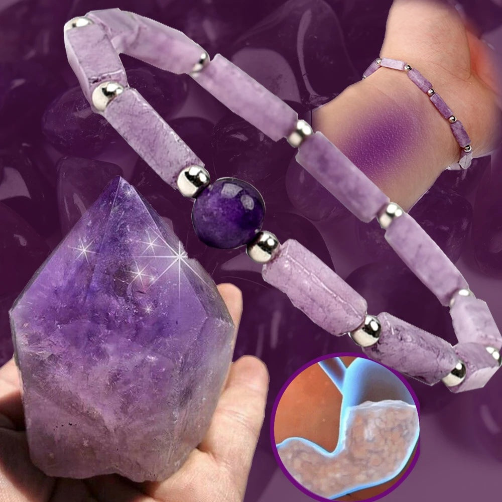 2024 New Crystal Bracelet Natural Amethyst Rectangular Bead Bracelet Healing Crystal Elastic Bracelet Yoga Bracelet Jewelry Women/man Multiple styles