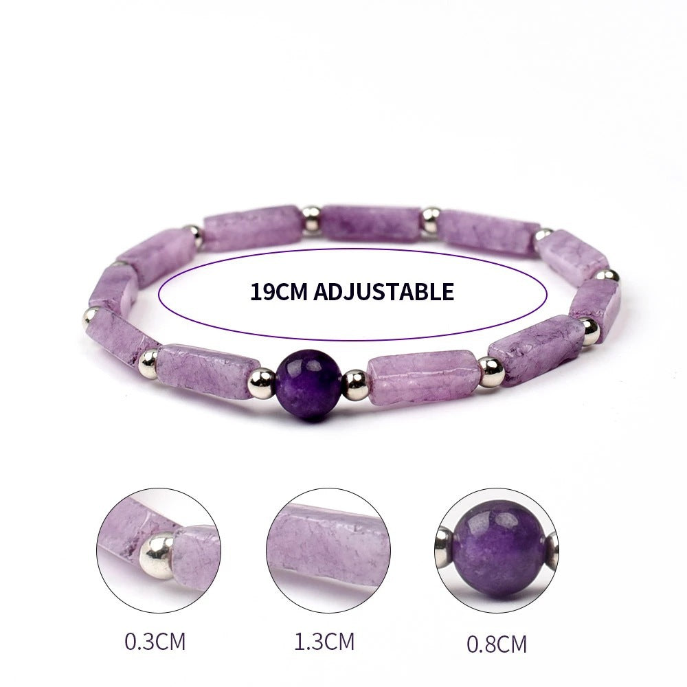 2024 New Crystal Bracelet Natural Amethyst Rectangular Bead Bracelet Healing Crystal Elastic Bracelet Yoga Bracelet Jewelry Women/man Multiple styles