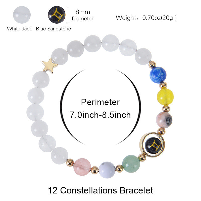 12 constellation bracelets for men and women 12 constellation healing crystal stone bead bracelets birthday constellation gifts constellation fortune spiritual bracelet