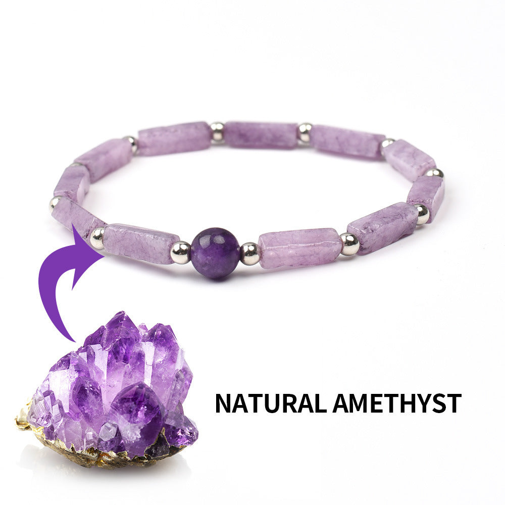 2024 New Crystal Bracelet Natural Amethyst Rectangular Bead Bracelet Healing Crystal Elastic Bracelet Yoga Bracelet Jewelry Women/man Multiple styles