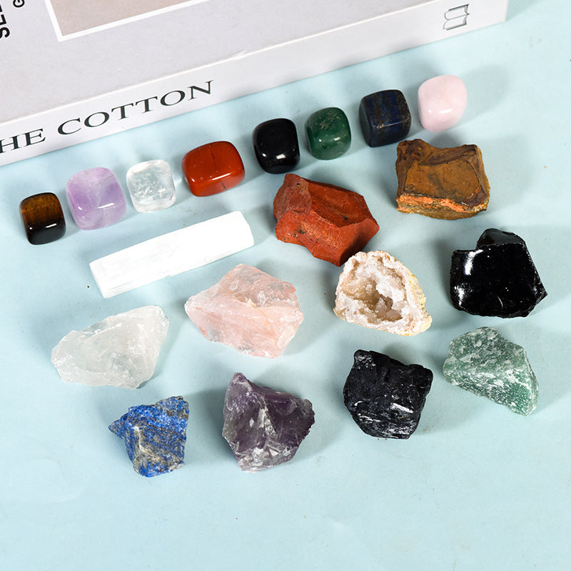 Natural crystal irregular rolling stone set Christmas gift indoor ornaments set crystal and healing stone, beginner crystal gift set healing crystal set crystal is suitable for collection, meditation, yoga, gift, game