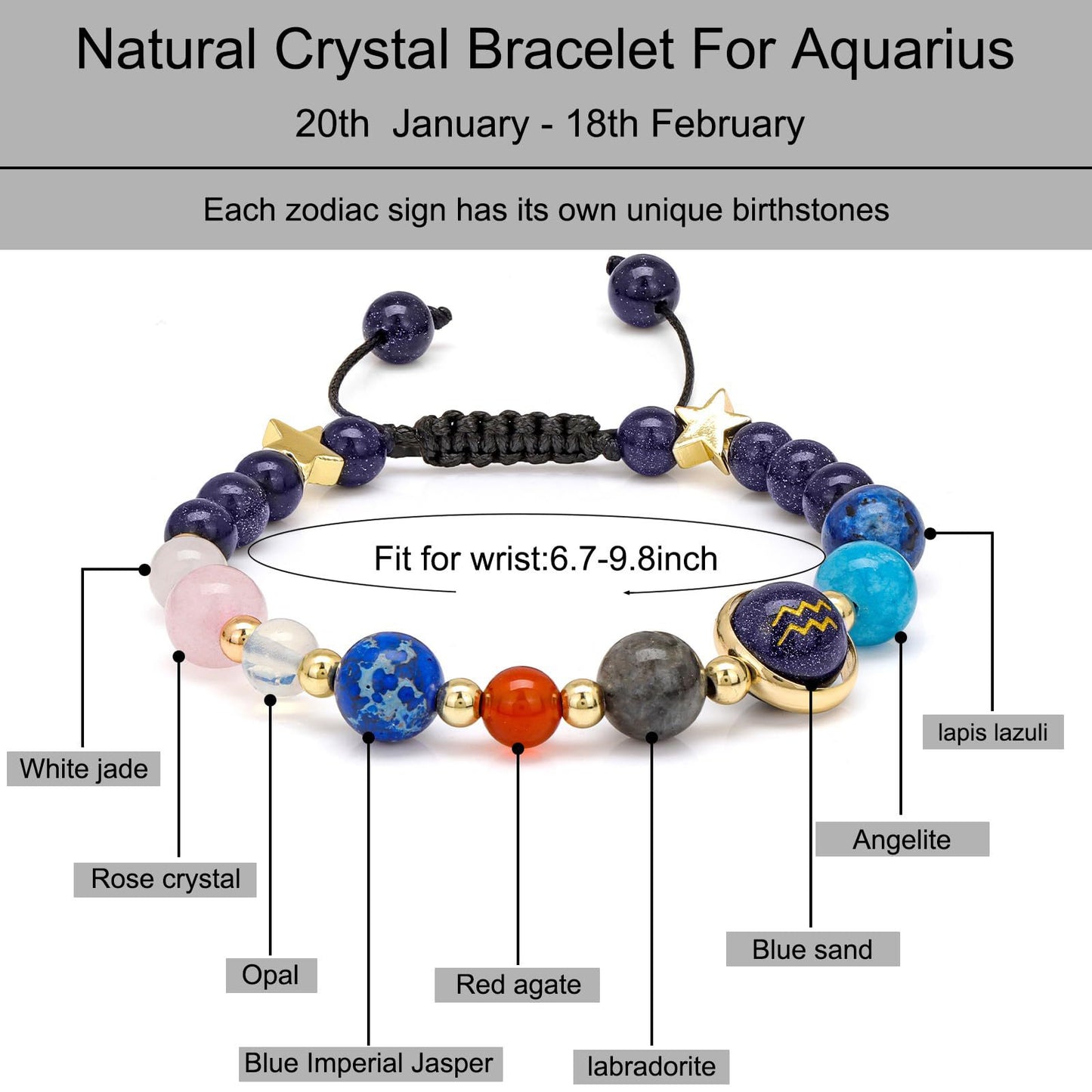 12 constellation bracelets for men and women 12 constellation healing crystal stone bead bracelets birthday constellation gifts constellation fortune spiritual bracelet